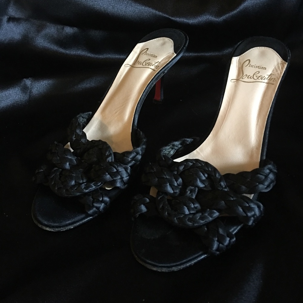 Louboutin Satin Slide Sandals